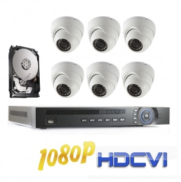 Eight-camera HD surveillance package with recorder